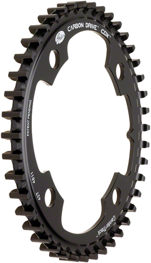 Gates Carbon Drive CDX CenterTrack Fin Line Front Belt Drive Ring - 46t, 4-Bolt,104mm BCD, Black