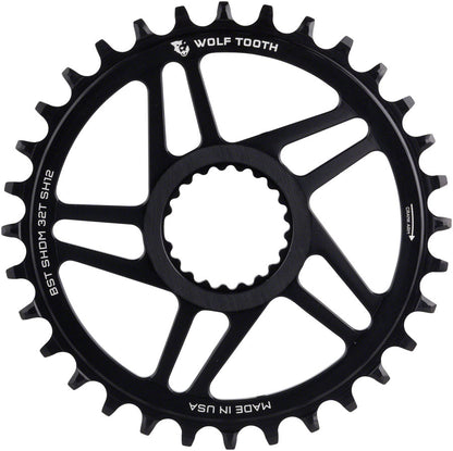 Wolf Tooth Direct Mount Chainring - 28t, Shimano DM, For Boost Cranks, 3mm Offset, Requires 12-Speed Hyperglide+ Chain, Black