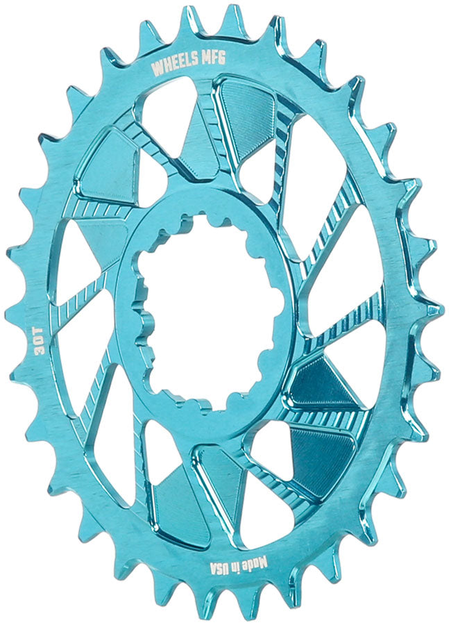 wheels-manufacturing-direct-mount-chainring-30t-sram-3-bolt-direct-mount-3mm-offset-t-type-chain-compatible-teal
