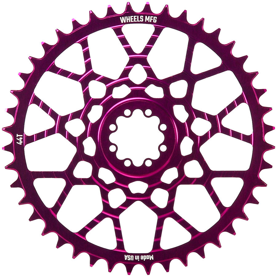 Wheels Manufacturing Gravel Direct Mount Chainring - 44t, SRAM 8-Bolt Direct Mount, 6.5mm Inboard Offset, T-Type Chain Compatible, Teal