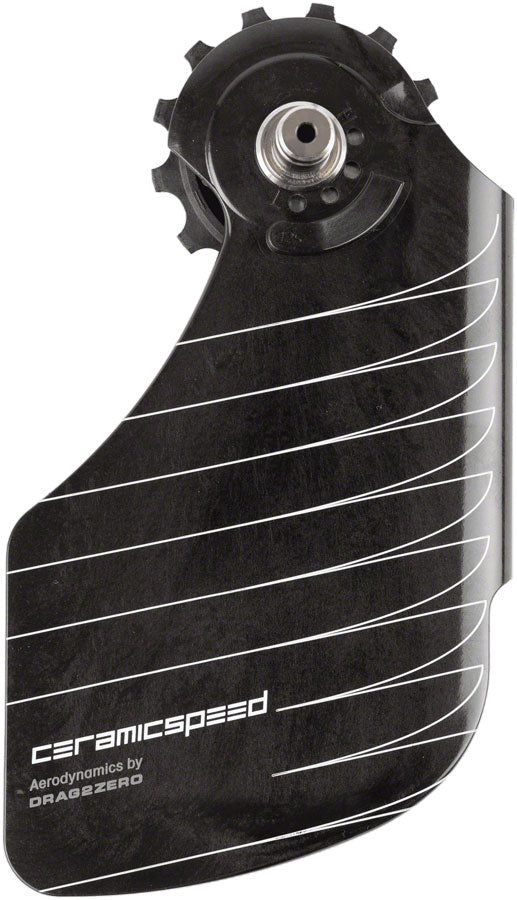 CeramicSpeed OSPW Pulley Wheel Aero Alpha System for Shimano 9250/8150 - Coated Races, Aluminum Pulley, Carbon Cage, Black