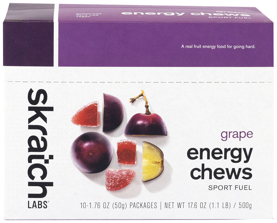 Skratch Labs Sport Chews - Grape, Box 10 Single Serve Packets
