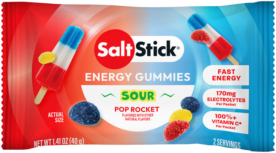 SaltStick Sour Pop Rocket Energy Gummies - Pack of 10