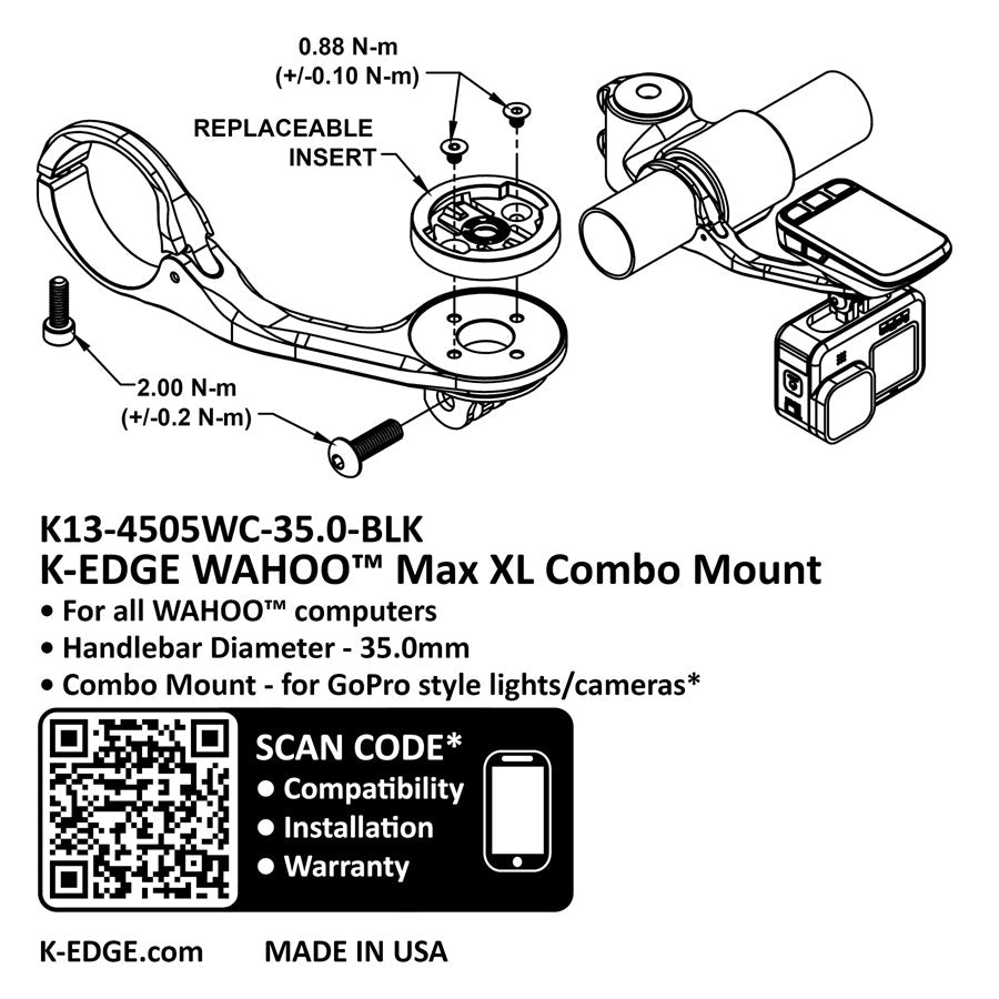 k-edge-wahoo-max-xl-combo-mount-35-0mm-black-anodize