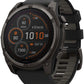 Garmin fenix 8 Smartwatch - 51mm, Solar, Sapphire, Carbon Gray DLC Titanium with Black/Pebble Gray Silicone