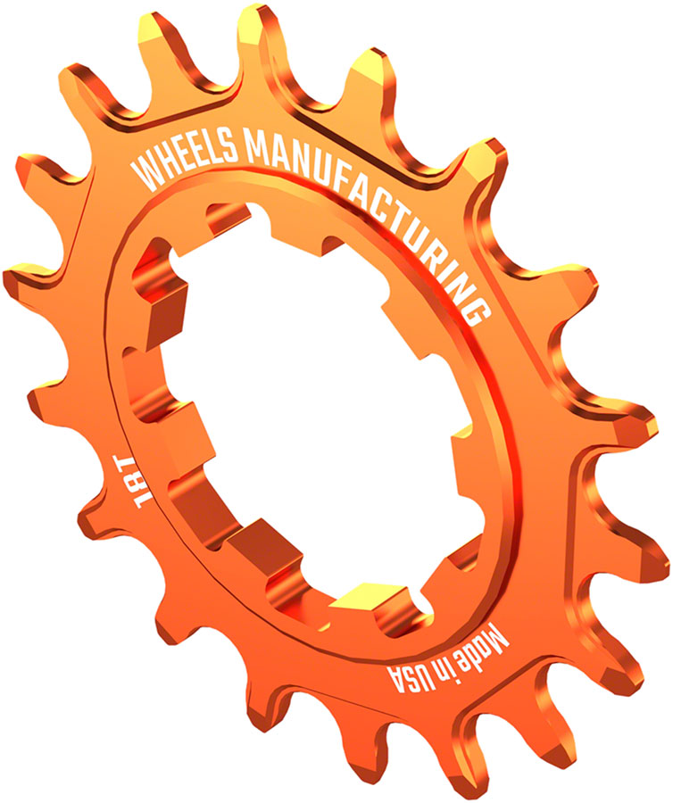Wheels Manufacturing SOLO-SPEED Cog - 18t, Fits SOLO-SPLINE and SOLO-XD kits, Orange