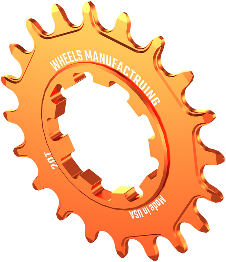 Wheels Manufacturing SOLO-SPEED Cog - 20t, Fits SOLO-SPLINE and SOLO-XD kits, Orange