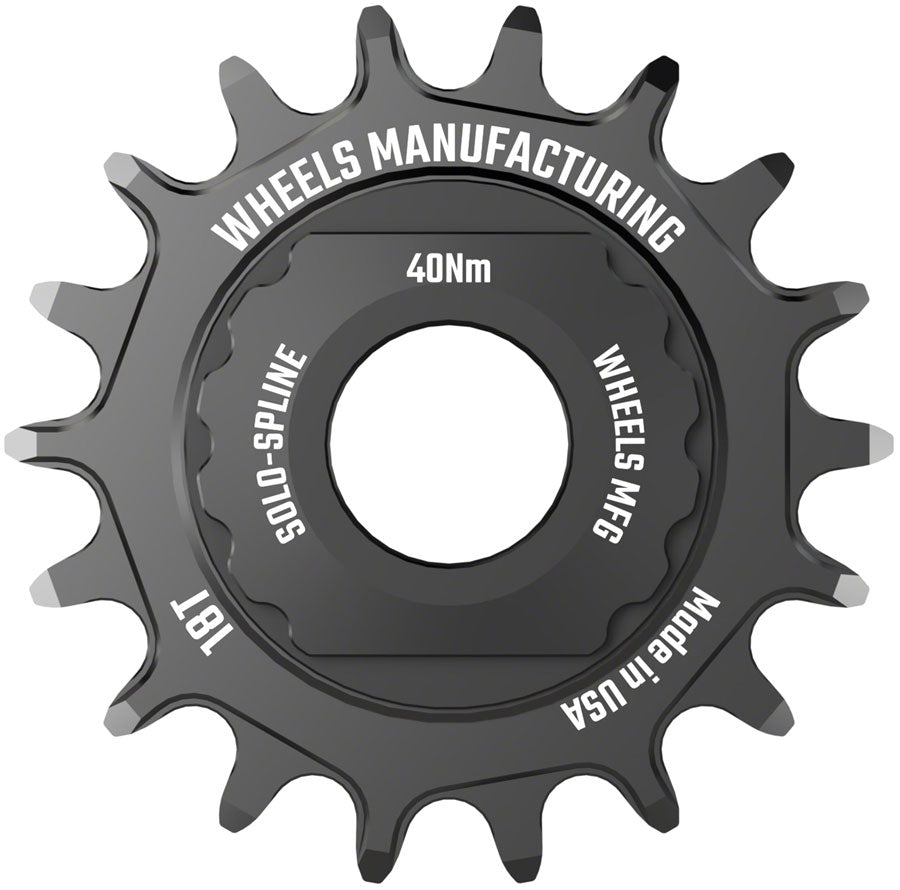 Wheels Manufacturing SOLO-SPLINE Micro Spline Single Speed Conversion Kit - 18t, For Shimano Micro Spline Hub Bodies, Black