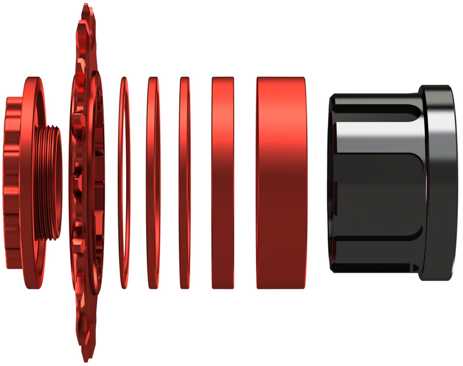 Wheels Manufacturing SOLO-SPLINE Micro Spline Single Speed Conversion Kit - 18t, For Shimano Micro Spline Hub Bodies, Red