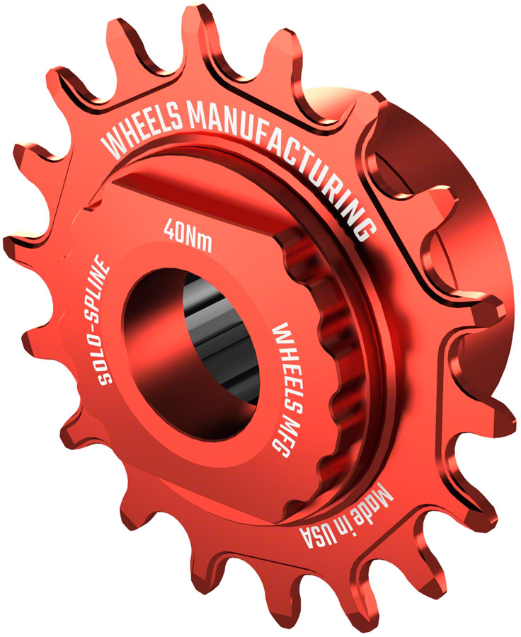 Wheels Manufacturing SOLO-SPLINE Micro Spline Single Speed Conversion Kit - 18t, For Shimano Micro Spline Hub Bodies, Red