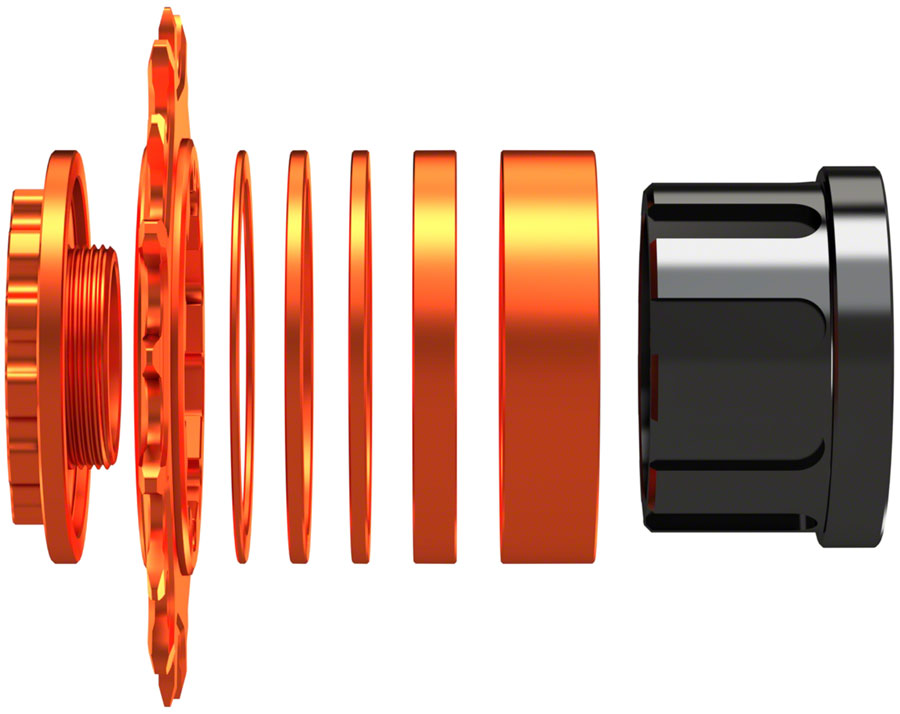Wheels Manufacturing SOLO-SPLINE Micro Spline Single Speed Conversion Kit - 18t, For Shimano Micro Spline Hub Bodies, Orange