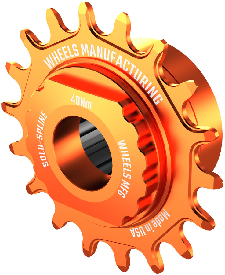 Wheels Manufacturing SOLO-SPLINE Micro Spline Single Speed Conversion Kit - 18t, For Shimano Micro Spline Hub Bodies, Orange