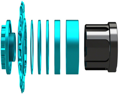 Wheels Manufacturing SOLO-SPLINE Micro Spline Single Speed Conversion Kit - 18t, For Shimano Micro Spline Hub Bodies, Teal