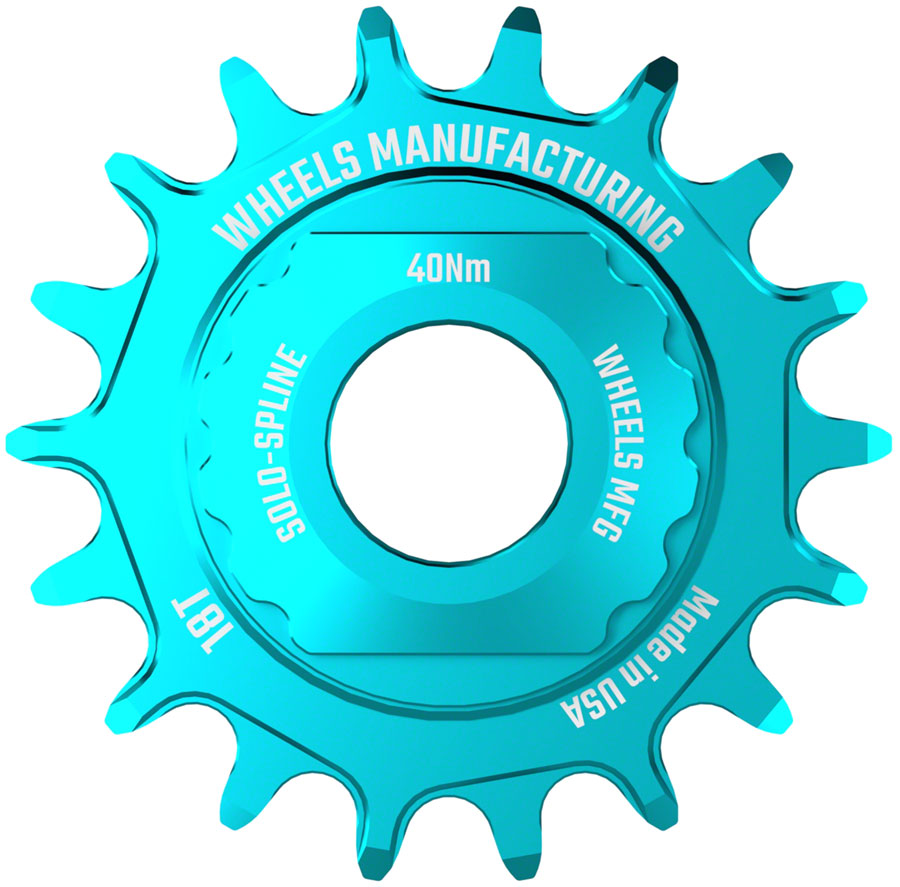 Wheels Manufacturing SOLO-SPLINE Micro Spline Single Speed Conversion Kit - 18t, For Shimano Micro Spline Hub Bodies, Teal