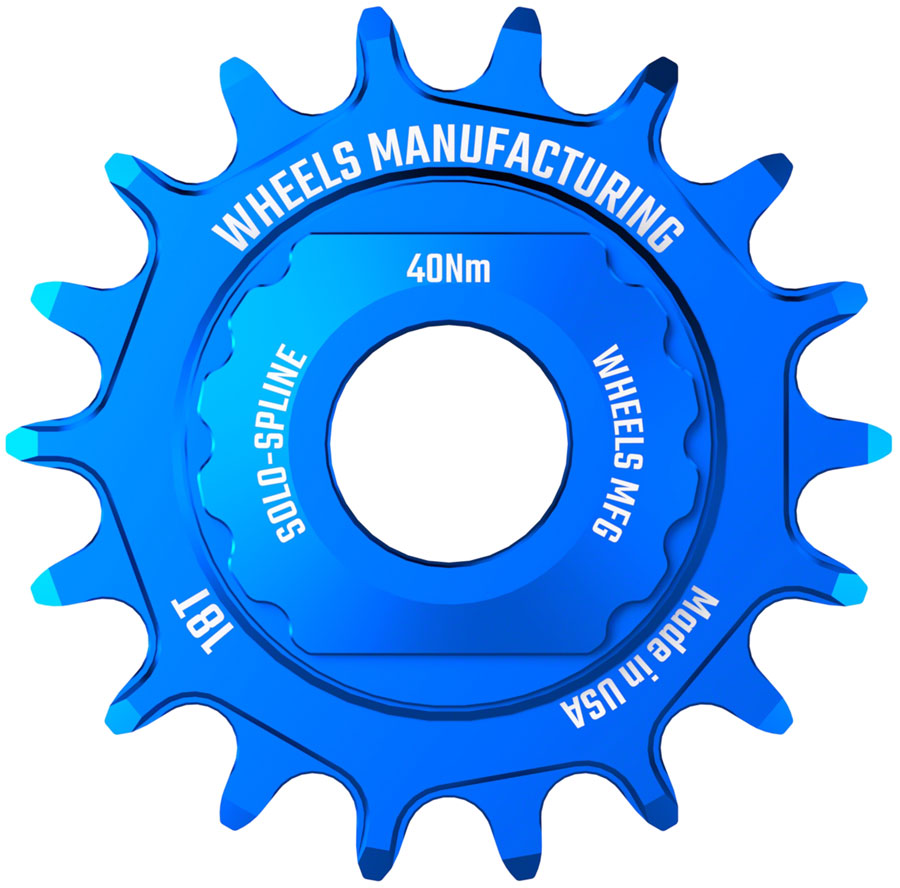Wheels Manufacturing SOLO-SPLINE Micro Spline Single Speed Conversion Kit - 18t, For Shimano Micro Spline Hub Bodies, Blue