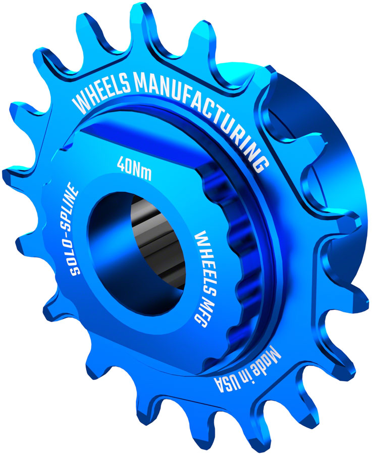 Wheels Manufacturing SOLO-SPLINE Micro Spline Single Speed Conversion Kit - 18t, For Shimano Micro Spline Hub Bodies, Blue