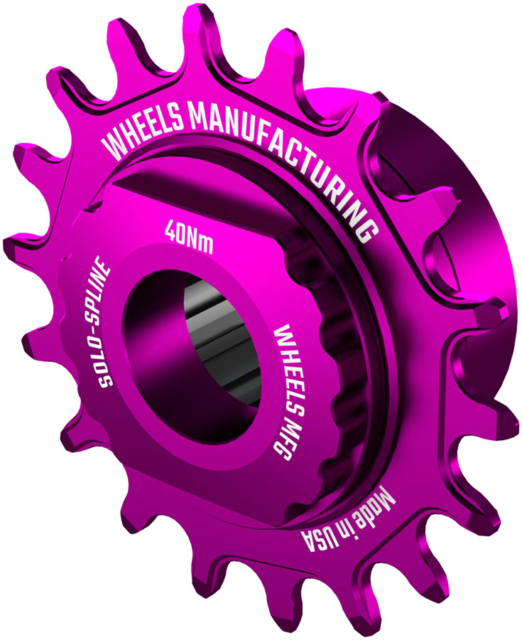 Wheels Manufacturing SOLO-SPLINE Micro Spline Single Speed Conversion Kit - 18t, For Shimano Micro Spline Hub Bodies, Purple
