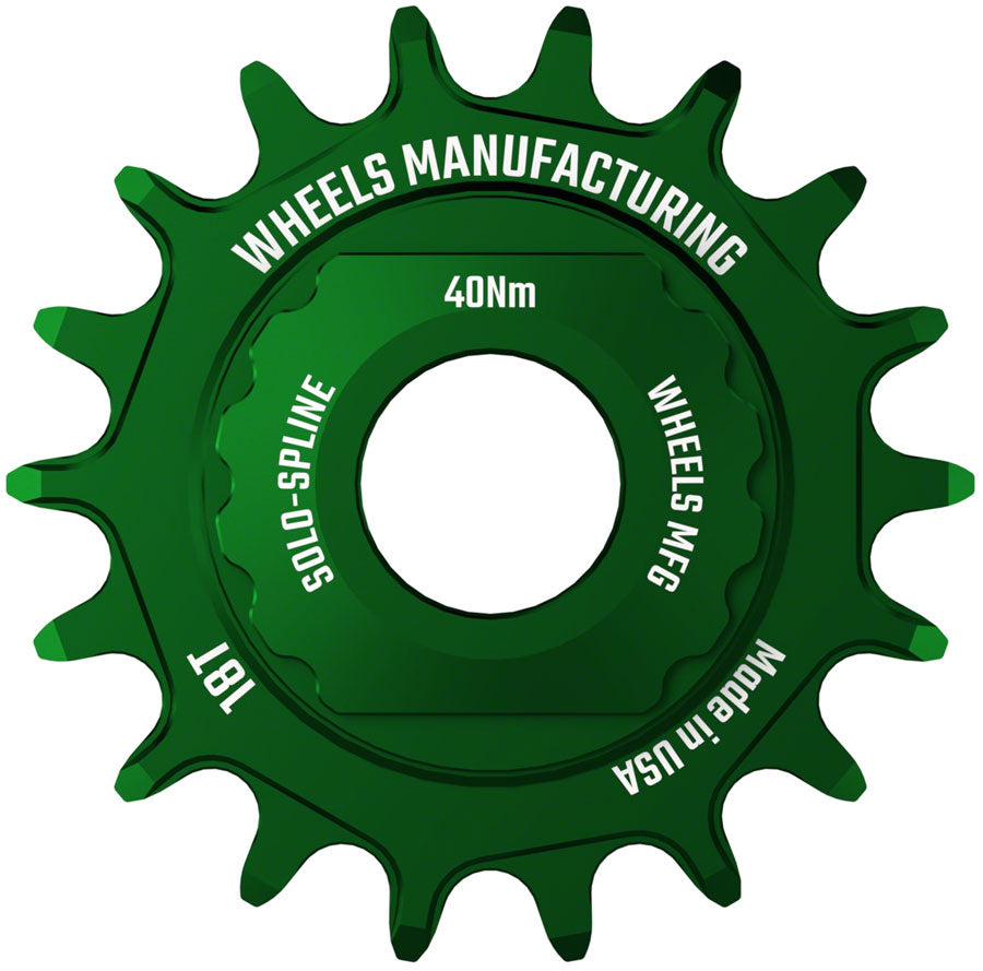 Wheels Manufacturing SOLO-SPLINE Micro Spline Single Speed Conversion Kit - 18t, For Shimano Micro Spline Hub Bodies, Green