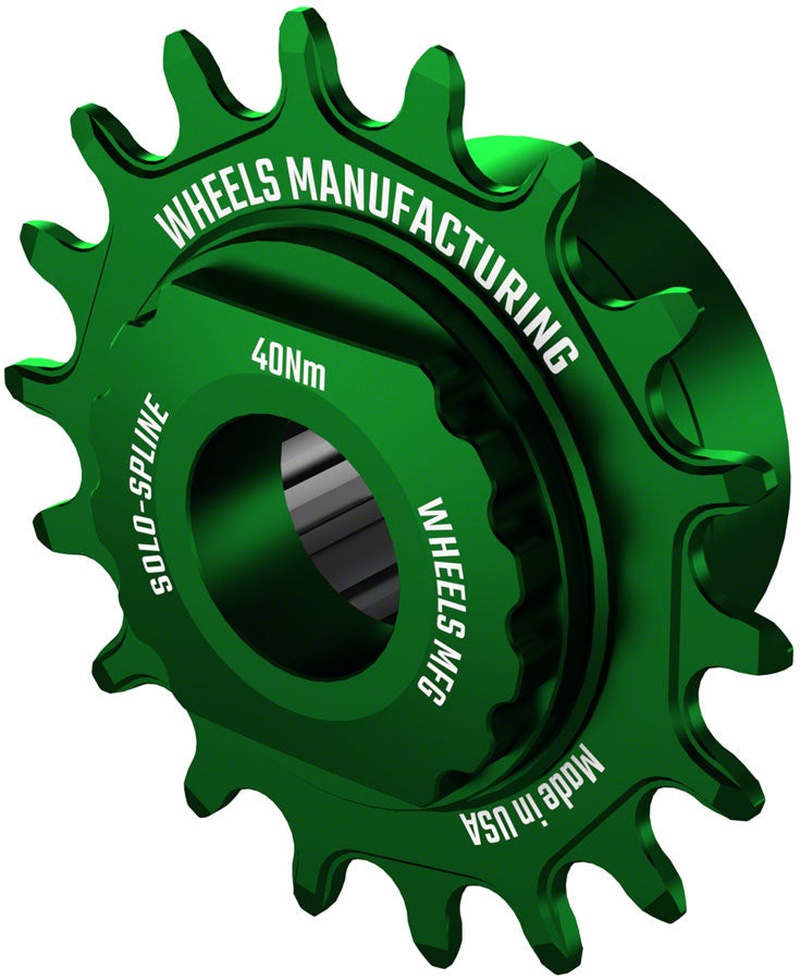 Wheels Manufacturing SOLO-SPLINE Micro Spline Single Speed Conversion Kit - 18t, For Shimano Micro Spline Hub Bodies, Green