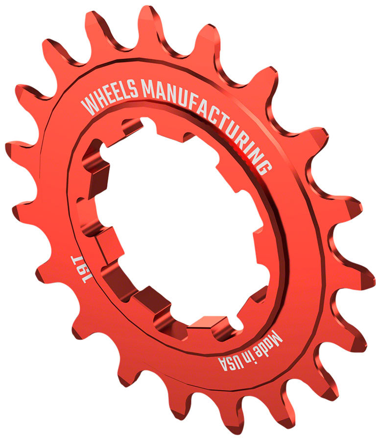 Wheels Manufacturing SOLO-SPEED Cog - 19t, Fits SOLO-SPLINE and SOLO-XD kits, Red