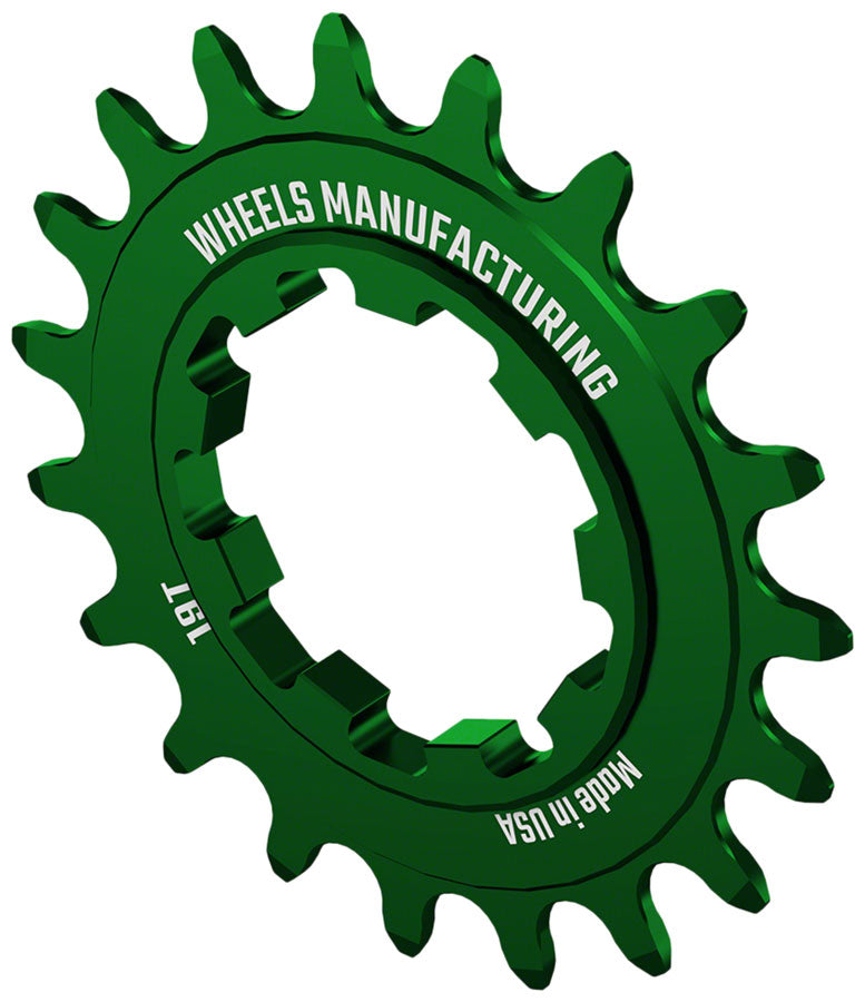 Wheels Manufacturing SOLO-SPEED Cog - 19t, Fits SOLO-SPLINE and SOLO-XD kits, Green