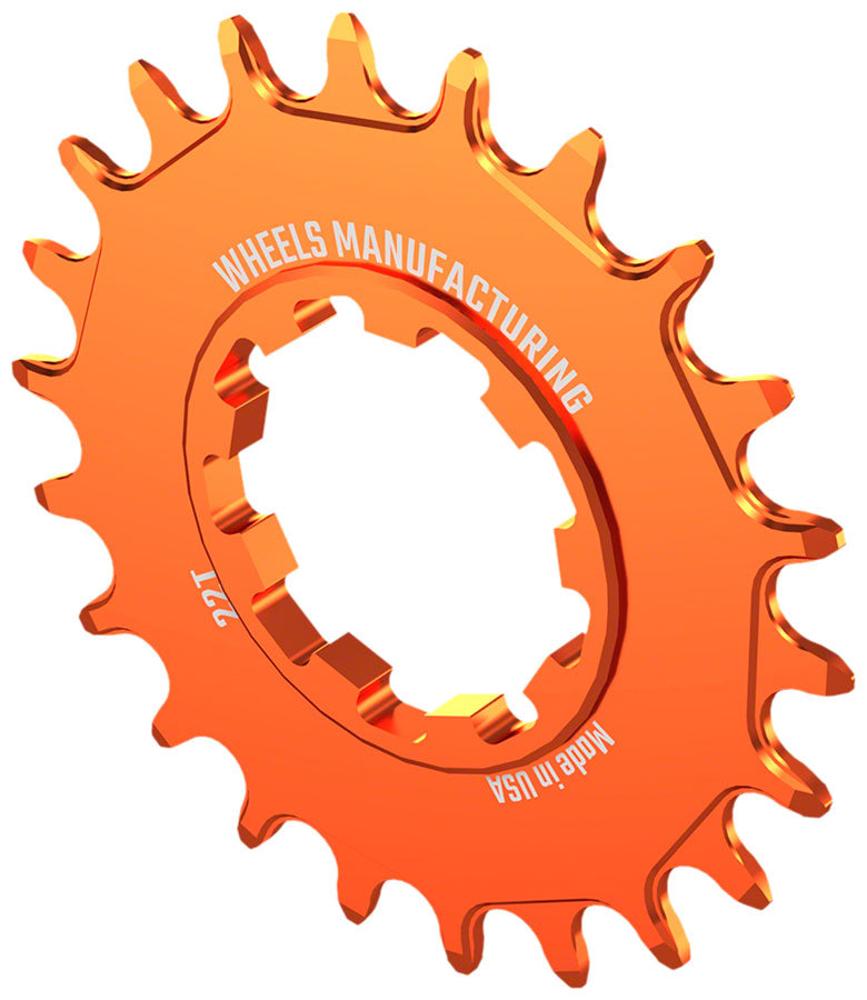 Wheels Manufacturing SOLO-SPEED Cog - 22t, Fits SOLO-SPLINE and SOLO-XD kits, Orange
