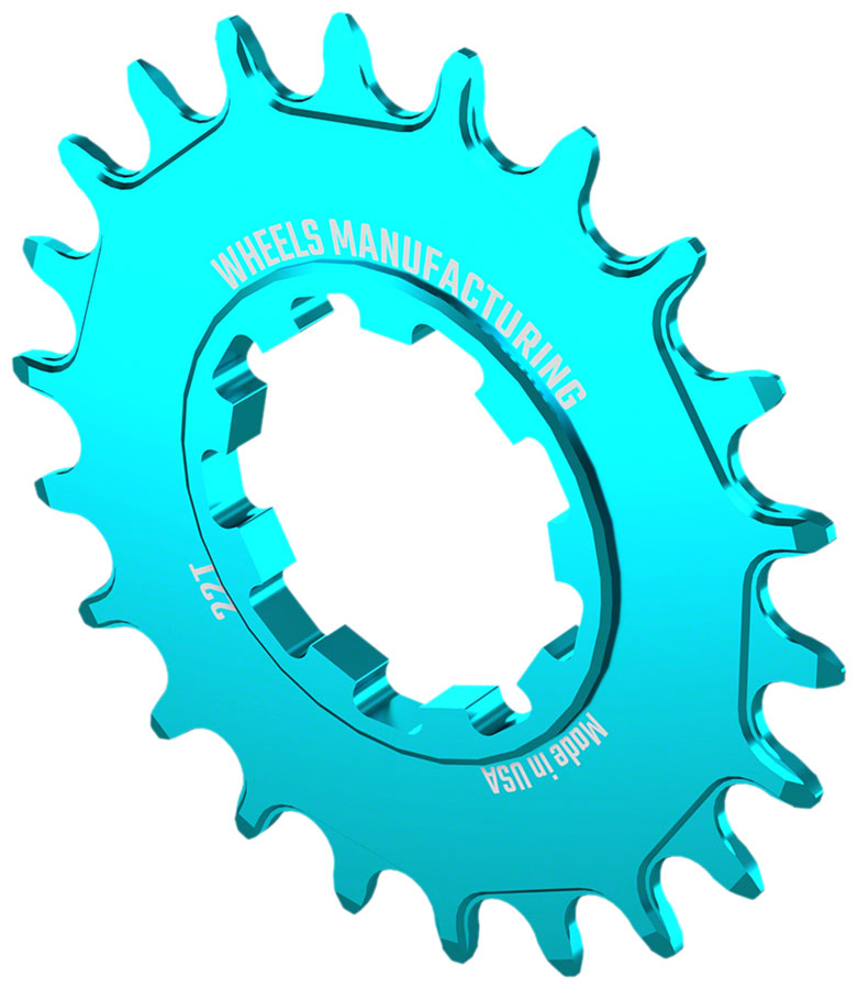 Wheels Manufacturing SOLO-SPEED Cog - 22t, Fits SOLO-SPLINE and SOLO-XD kits, Teal