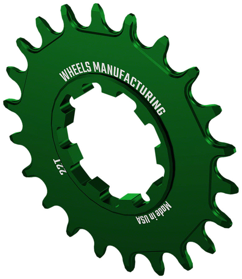 Wheels Manufacturing SOLO-SPEED Cog - 22t, Fits SOLO-SPLINE and SOLO-XD kits, Green