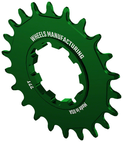 Wheels Manufacturing SOLO-SPEED Cog - 22t, Fits SOLO-SPLINE and SOLO-XD kits, Green
