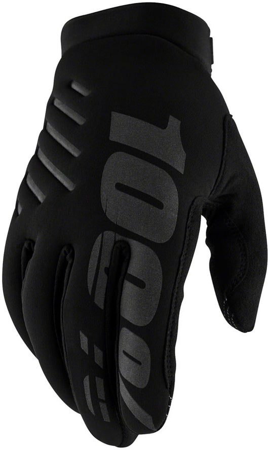 100% Brisker Youth Gloves - Black, Large