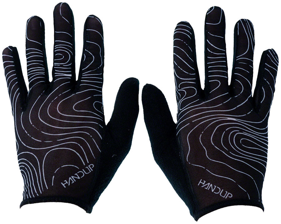 Handup Vented Gloves - Topo Map Black, XLarge