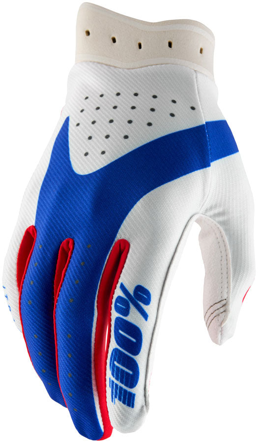 100% Itrack Gloves - Red/White/Blue, Medium