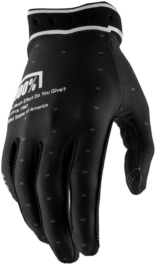 100% Ridefit Gloves - Black, Small