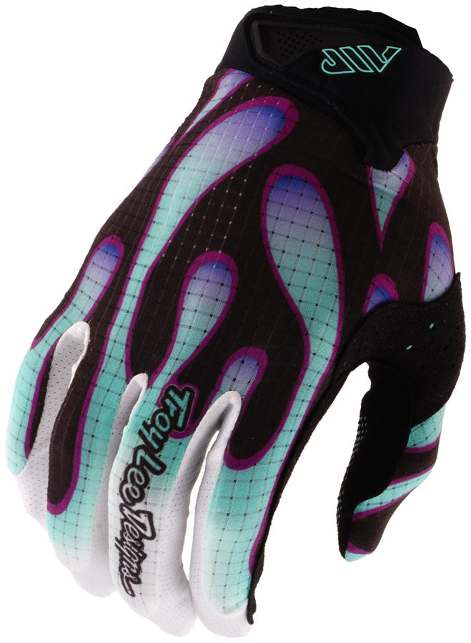 Troy Lee Designs Air Gloves – Overspray Black / Real Teal, Medium