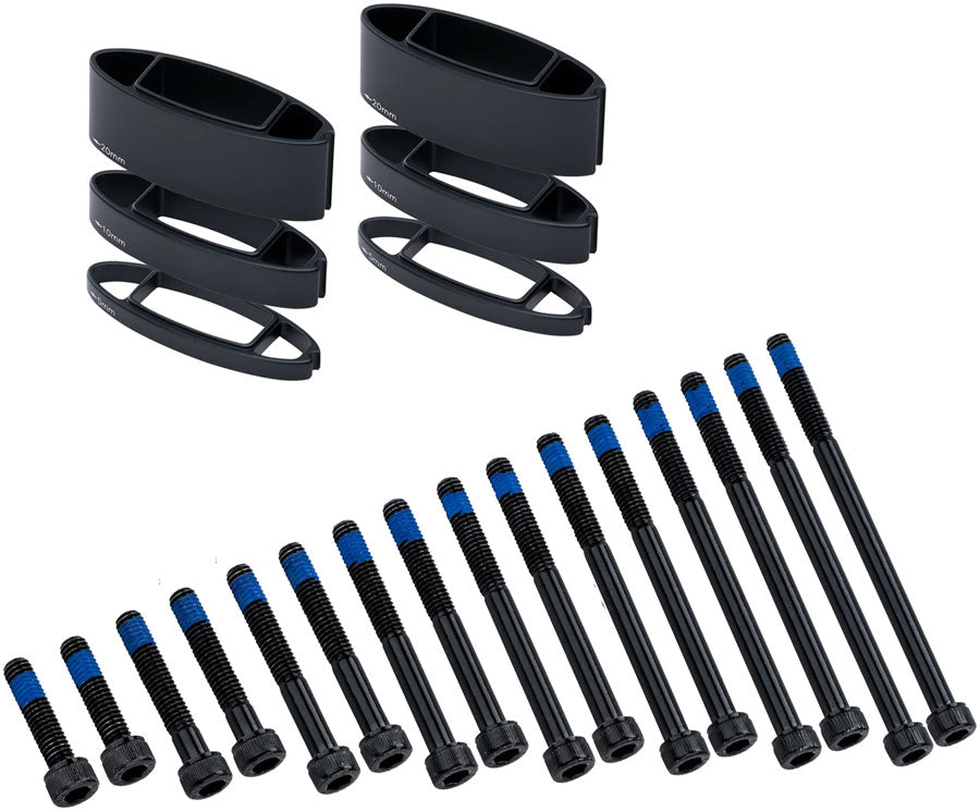 Vision Armrest Stack Riser Kit, For TFA, TriMax, and TFE Aerobars, Includes Spacer Bolts – Black