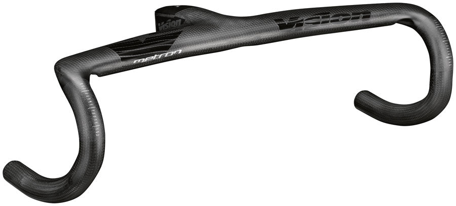 Vision Metron 5D ACR EVO Drop Handlebar, 38cm Width, 90mm Stem Length, -6° Angle, Integrated Carbon Design – Black