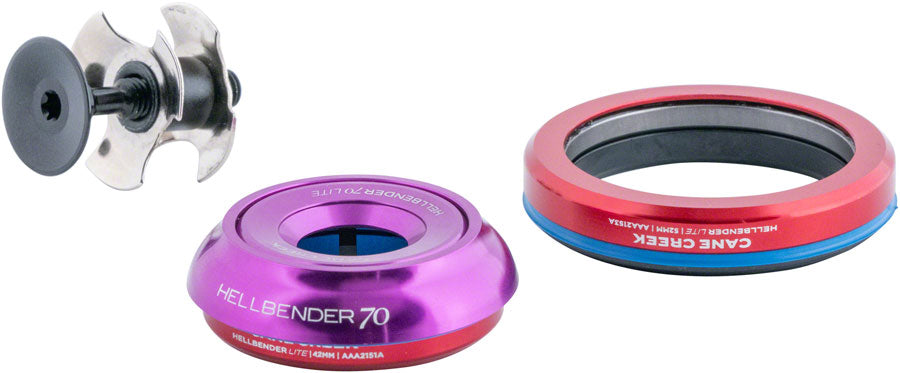 Cane Creek Hellbender 70 Lite Headset - IS42/28.6/H9 Upper | IS52/40 Lower, Tapered, Purple