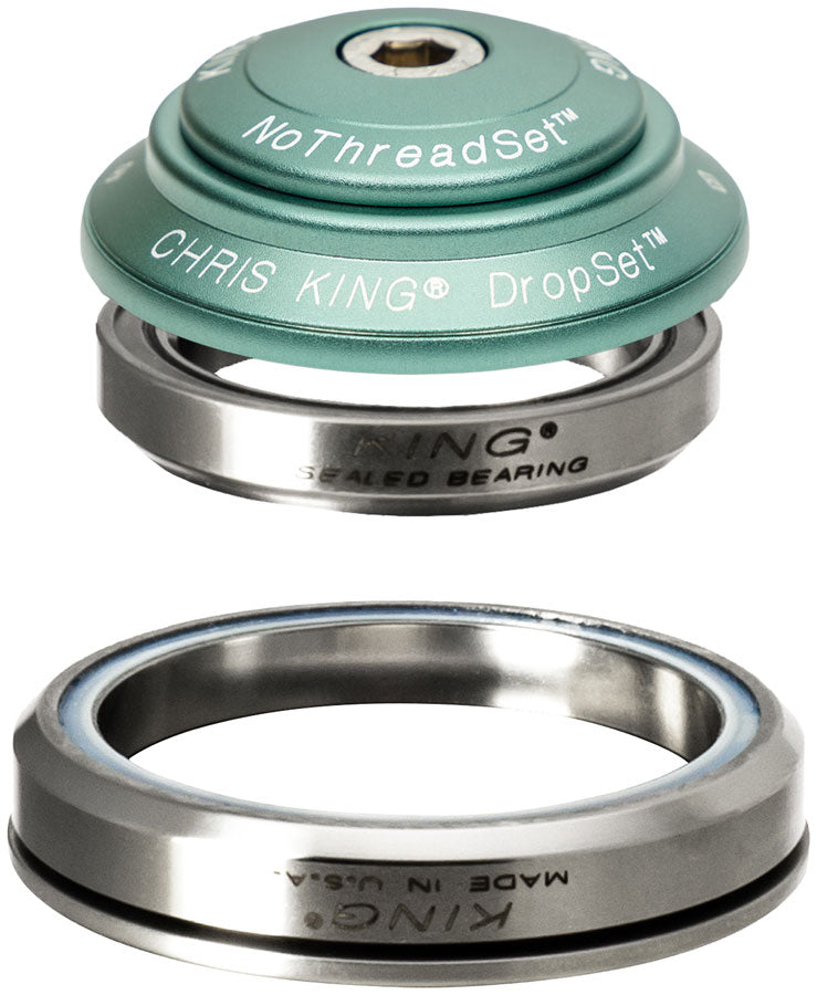 Chris King DropSet 3 Headset - 1-1/8 - 1.5", 41/52mm, 36 Deg, Matte Jade, Ceramic