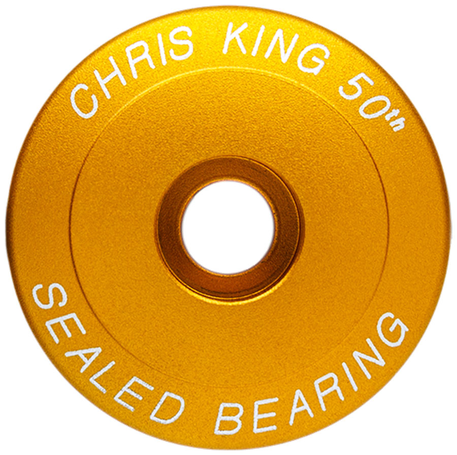 Chris King Headset Stem Cap - 1", Matte Gold 50th Anniversary