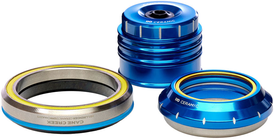 Cane Creek 110 30th Anniversary Headset - IS42/28.6/H9 Upper | IS52/40 Lower, Tapered, Hellbender Ceramic Bearings, Blue