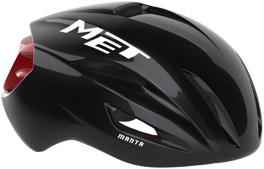 MET Manta Helmet - Black/Red Glossy, Small