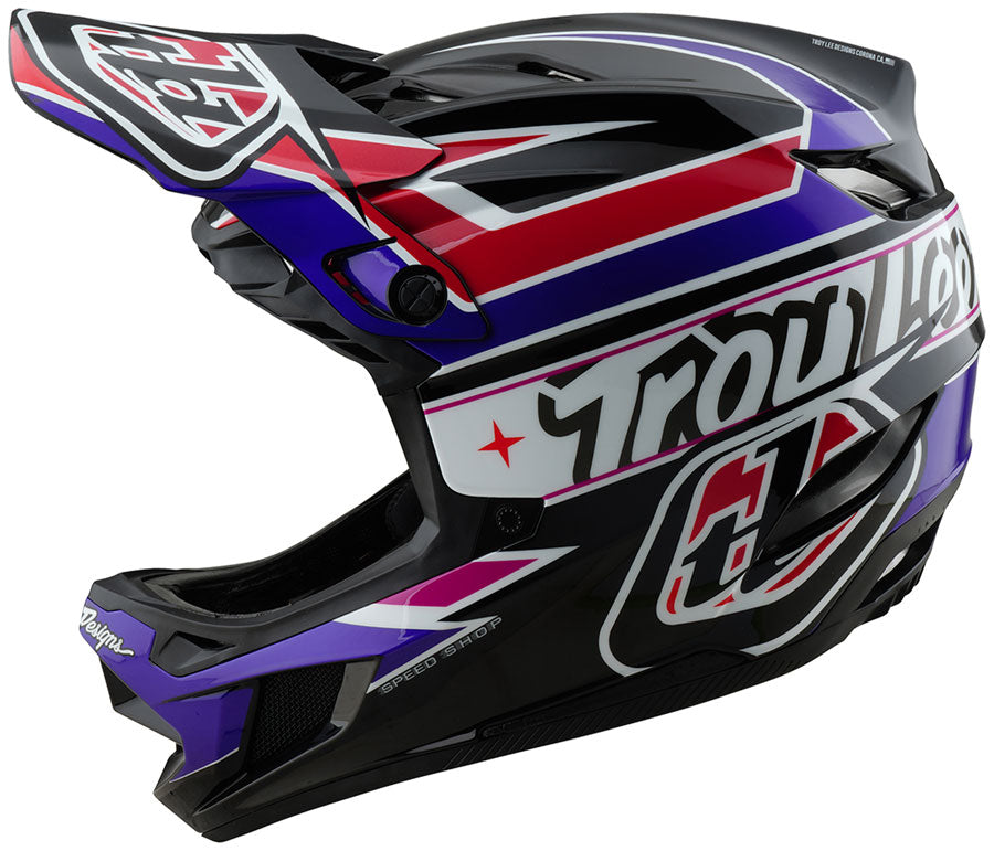 Troy Lee Designs D4 Polyacrylite Helmet – Linear Black, Large
