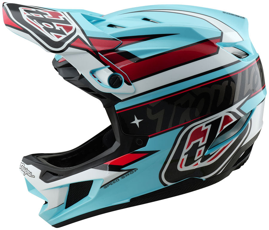 Troy Lee Designs D4 Polyacrylite Helmet – Linear Blue, Small