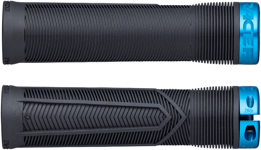 RaceFace Chester Grips - Lock-On, Black/Turquoise, 34mm