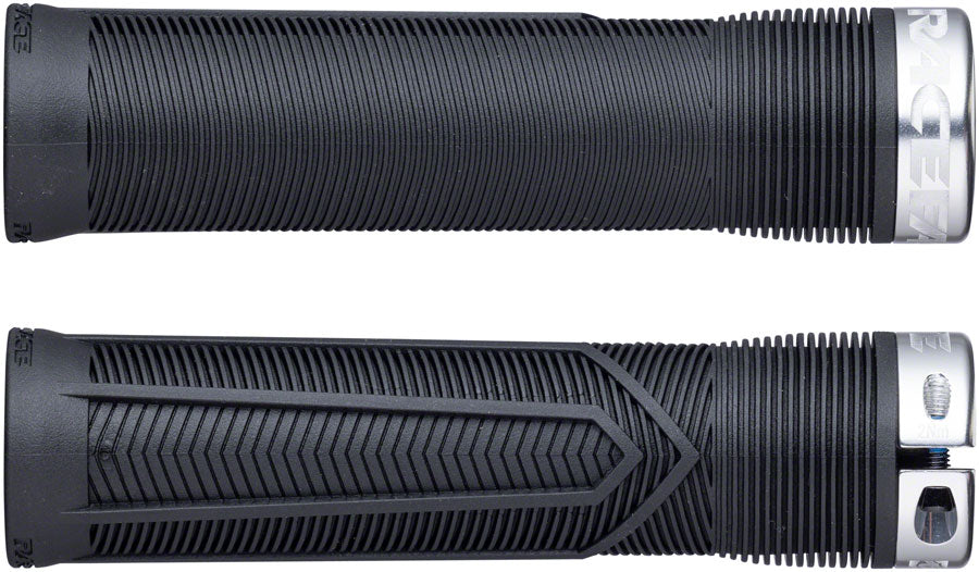 RaceFace Chester Grips - Lock-On, Black/Silver, 34mm