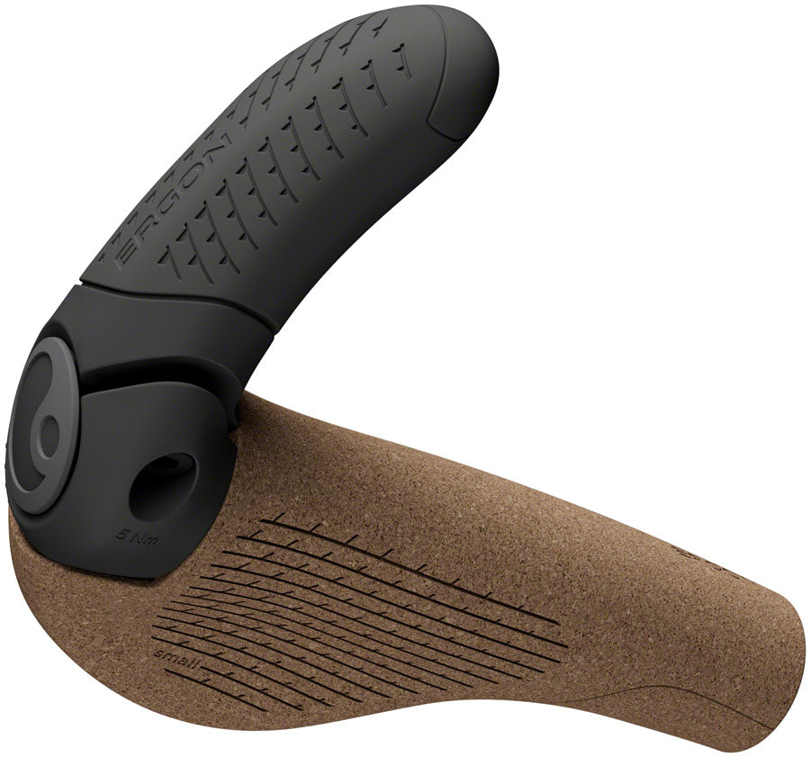 Ergon GP3 Evo BioKork Grips - Lock-On, Small, Black/Tan