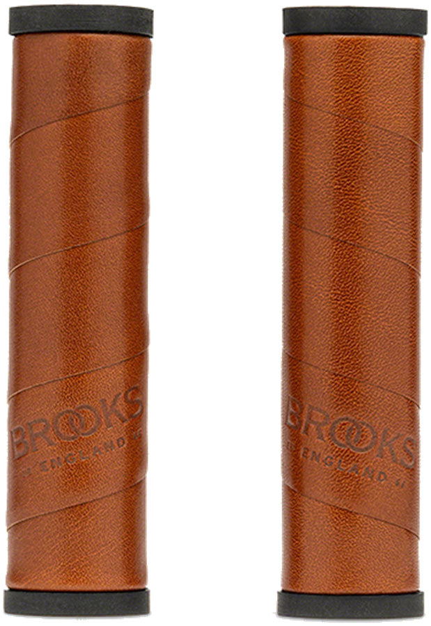 Brooks Willow Leather Grips - Honey, 130/130mm