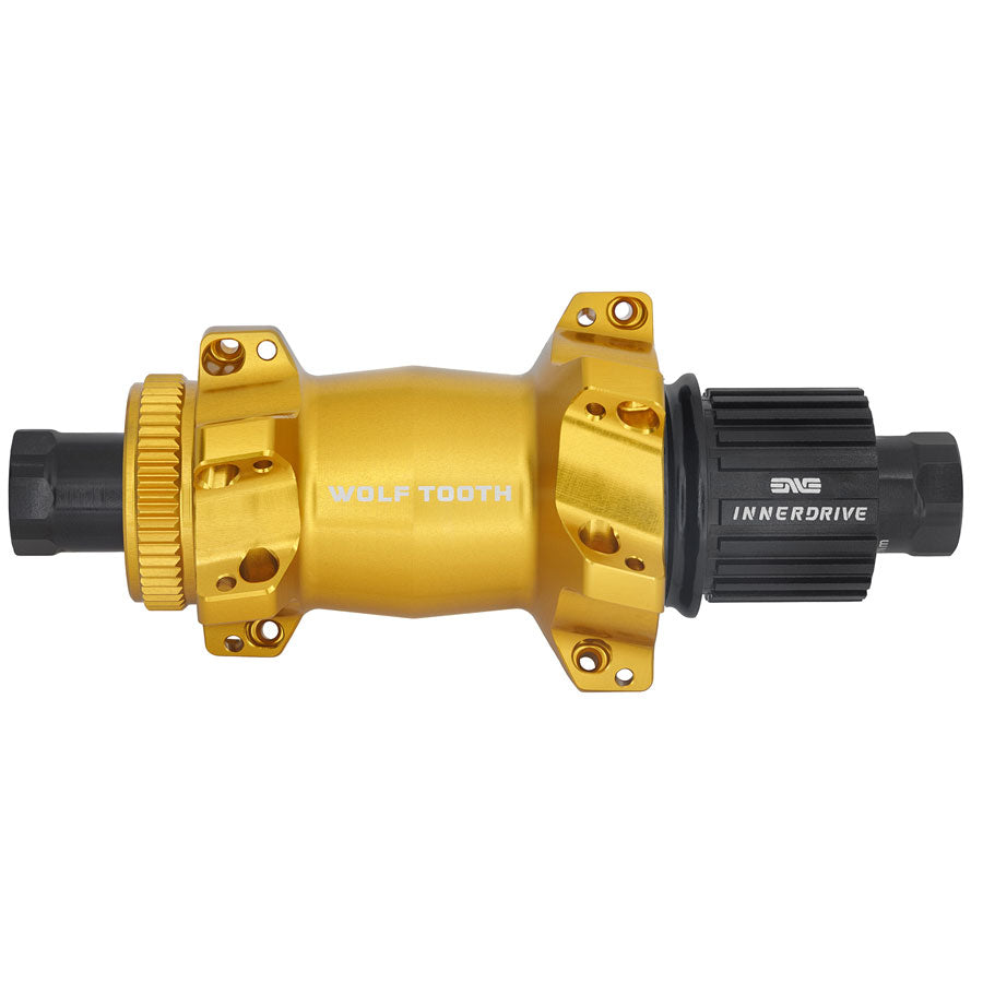 Wolf Tooth Road/Gravel Rear Hub - 12 x 142mm, Center-Lock, Microspline, Innerdrive Ratchet 40, Gold, Straight Pull, 24H