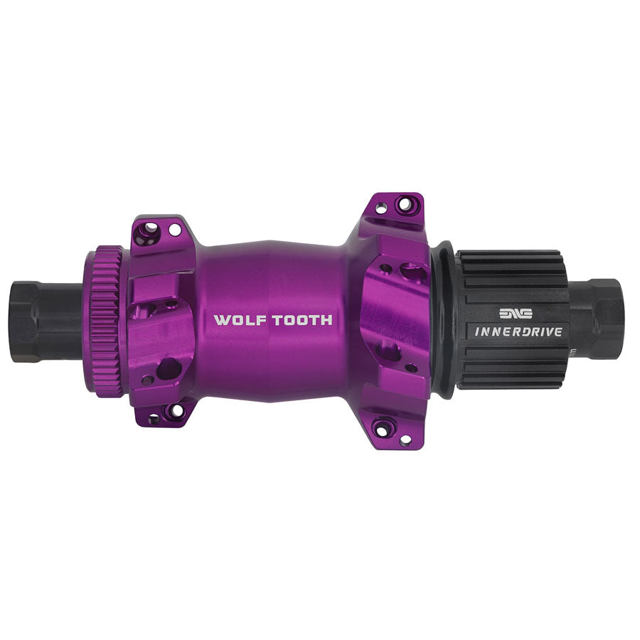Wolf Tooth Road/Gravel Rear Hub - 12 x 142mm, Center-Lock, Microspline, Innerdrive Ratchet 40, Ultraviolet Purple, Straight Pull, 24H
