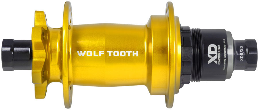 Wolf Tooth Mountain Rear Hub - 12 x 148mm, 6-Bolt, XD, Innerdrive Ratchet 60, Gold, J-Bend, 32H